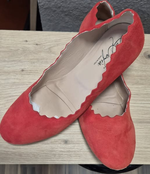 Ballerinas " La Sofia " Größe 38 in Rot/Leder – Bild 2