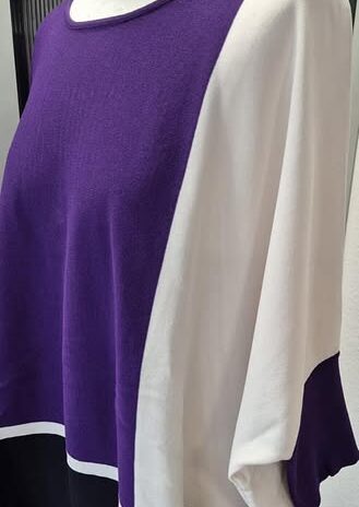 Pulli “ Someday “ Größe OS ( 38-40/42) in Lila/Offwhite/Dunkelblau