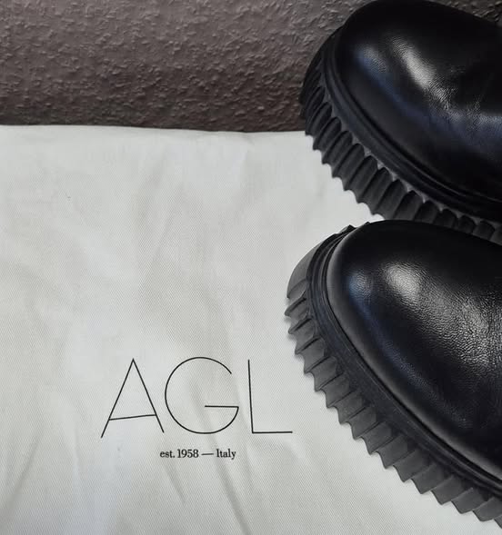 Booties " AGL " Größe 38,5 in Schwarz/Leder mit Schuhsack – Bild 3