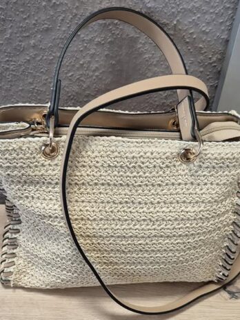 Tasche “ Made in Italy “ in Beige/Bast NEU! Breite ca 30cm Höhe ca 25cm