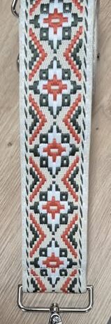 Taschengurt “ Made in Italy “ in Terracotta/Grün/Beige Textil