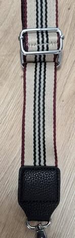 Taschengurt “ Made in Italy “ in Schwarz/Weinrot/Beige Textil