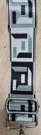 Taschengurt “ Made in Italy “ in Schwarz/Grau/Weiß Textil