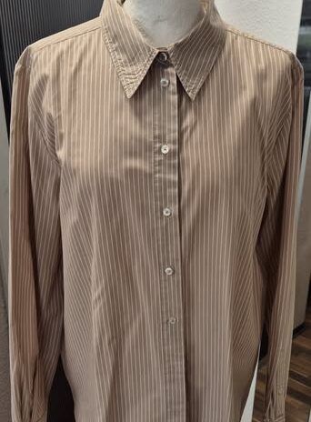 Bluse “ Opus “ Größe 42 in Camel/Weiß gestreift Baumwolle