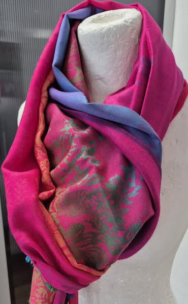 Pashmina " Made in Italy " in Bunt gemustert – Bild 2