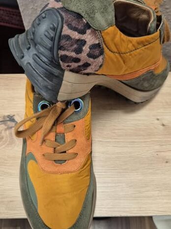 Sneakers “ Waldläufer “ Größe 41 in Olivgrün/Curry/Orange Leder