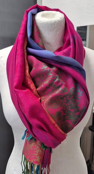 Pashmina " Made in Italy " in Bunt gemustert