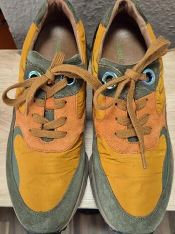 Sneakers “ Waldläufer “ Größe 41 in Olivgrün/Curry/Orange Leder
