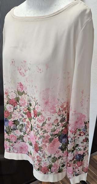 Bluse " Aniston " Größe 44 in Beige/Pink floral – Bild 2