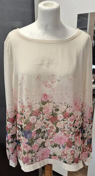 Bluse " Aniston " Größe 44 in Beige/Pink floral