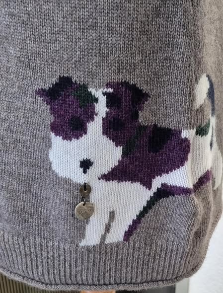 Strickweste " Jette Joop " Größe 40 in Taupe/Lila 33% Viscose 22% Wolle 18% Baumwolle 4% Cashmere – Bild 3