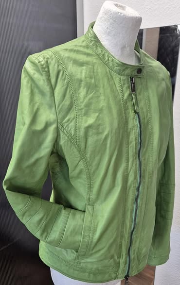 Jacke " Jones " Größe 38 in Apfelgrün/Leder – Bild 2