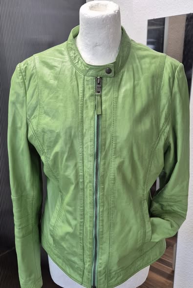 Jacke " Jones " Größe 38 in Apfelgrün/Leder
