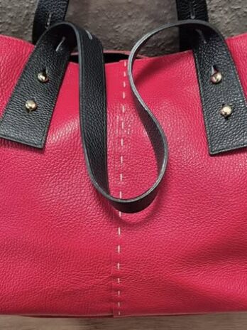 Tasche “ Made in Italy “ in Rot/Schwarz Kunstleder Breite ca 33cm Höhe ca 29cm
