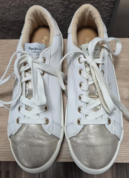 Sneakers " Pepe Jeans " Größe 39 in Weiß/Gold – Bild 2