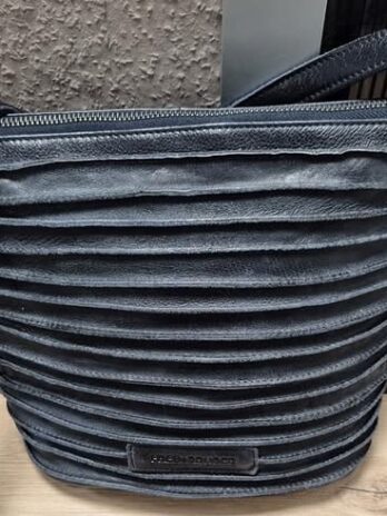Tasche “ Freds Bruder “ in Rauchblau/Leder Breite ca 30cm Höhe ca 29cm