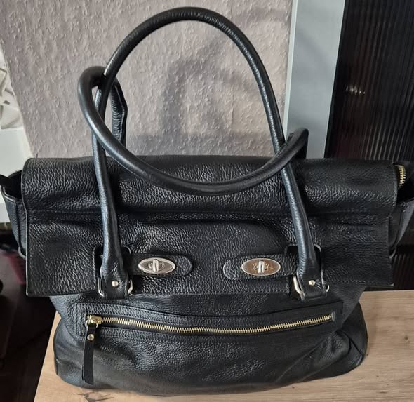 Tasche " Becato " in Schwarz/Leder Breite ca 41cm Höhe ca 37cm
