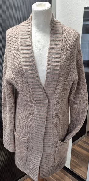 Strickweste " Tom Tailor " Größe 36 in Rosa/Grau gemustert verschlusslos
