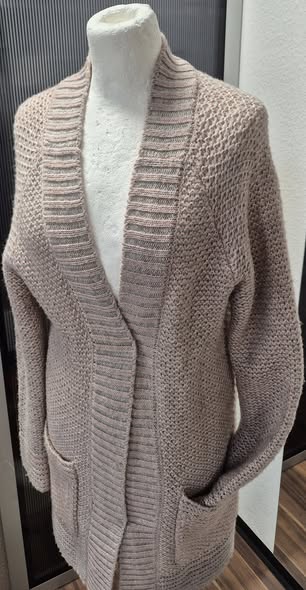 Strickweste " Tom Tailor " Größe 36 in Rosa/Grau gemustert verschlusslos – Bild 2