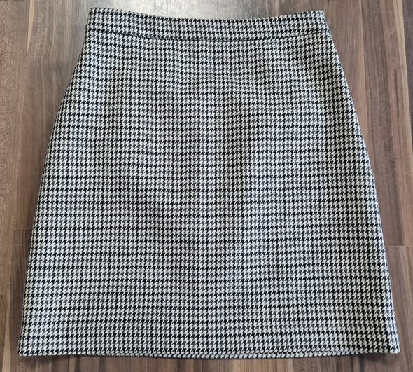 Rock " Hallhuber " Größe 36 in Beige/Schwarz/Grau/Hahnentritt 34% Viscose