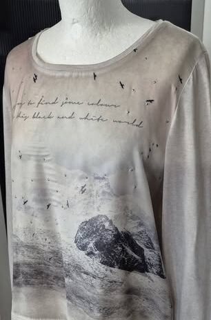 Shirt “ Tom Tailor “ Größe 38 in Schlamm/Schwarz/Print