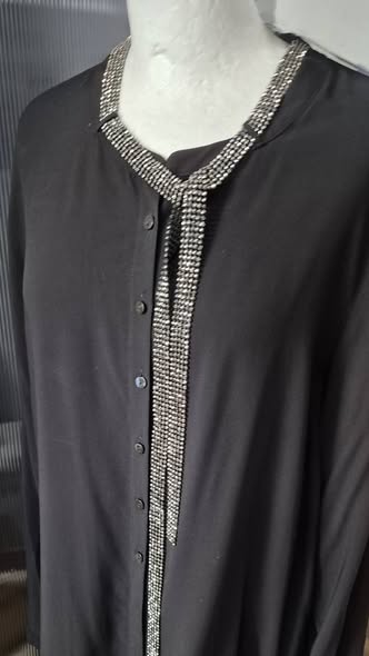 Bluse " Gerry Weber " Größe 40 in Schwarz/Straßsteine NEU! 100% Viscose – Bild 2