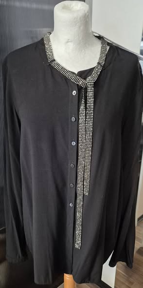 Bluse " Gerry Weber " Größe 40 in Schwarz/Straßsteine NEU! 100% Viscose