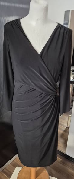 Kleid " Ralph Lauren " Größe 38 in Schwarz seitlich gerafft