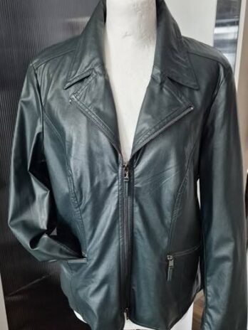 Jacke “ Bonita “ Größe 40 in Tannengrün/Leder