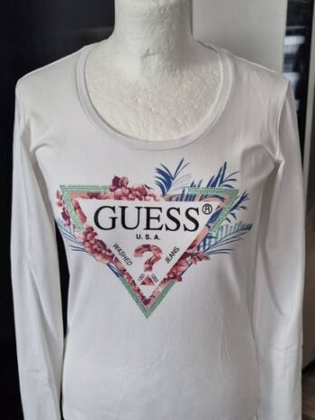 Shirt “ Guess “ Größe 36 in Weiß/Print Viscose