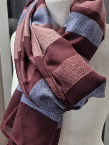 Schal “ Tom Tailor “ in Rosa/Hellblau/Borbeaux gestreift Viscose