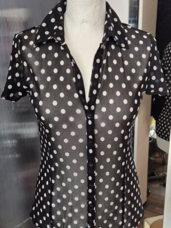 Bluse “ Comma “ Größe 36 in Schwarz/Weiß getupft