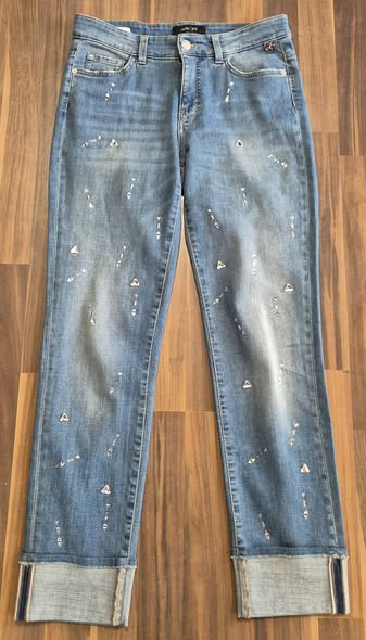 Jeans " Marccain Sports " Größe 36 (N2) in Blau bestickt 91% Baumwolle