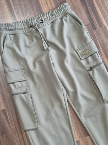 JoggPants “ Monari “ Größe 36 in Khaki elastischer Bund 38% Viscose