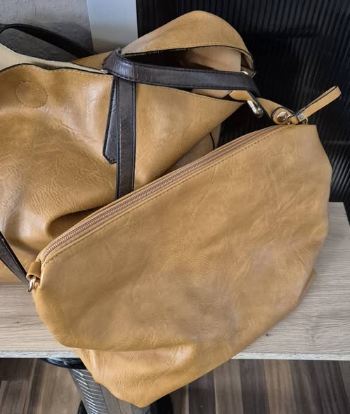 Tasche/Shopper/Extra Innentasche " Made in Italy " in Camel Breite ca 48cm Höhe ca 35cm – Bild 2