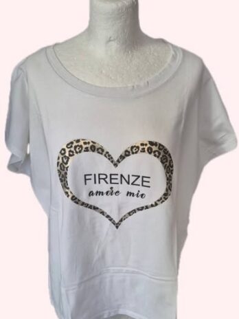 Shirt “ Aust “ Größe 40 in Weiß/Animalprint Baumwolle