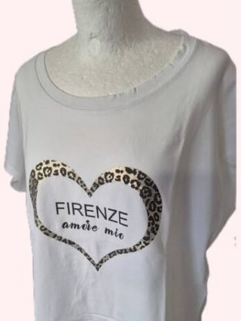 Shirt “ Aust “ Größe 40 in Weiß/Animalprint Baumwolle