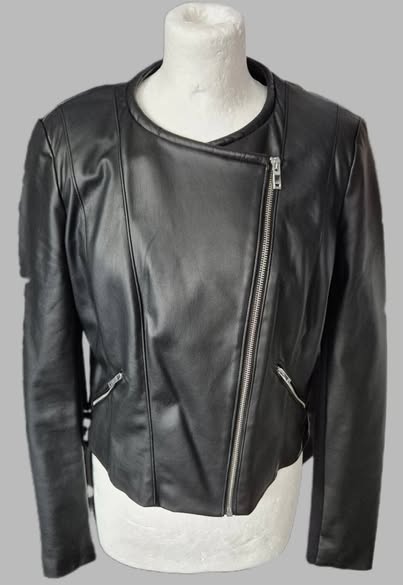 Jacke " Zara " Größe 36 in Schwarz/Kunstleder