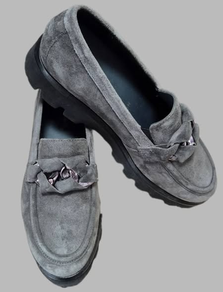 Loafers " Sioux " Größe 39 in Anthrazitgrau/Leder – Bild 2