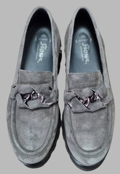 Loafers " Sioux " Größe 39 in Anthrazitgrau/Leder