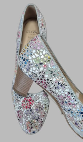 Pumps " Ara High Soft " Größe 39,5 in Hellgrau/Bunt gemustert Leder NEU! – Bild 2