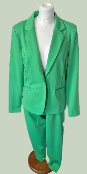 Hosenanzug " ICHI " Größe 36/38 (Hose 36 elastischer Bund Blazer 38) in Smaragdgrün 22% Viscose