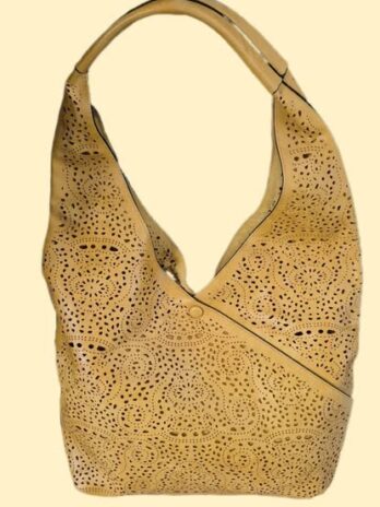 Tasche “ Made in Italy “ in Maisgelb/Leder Breite ca 43cm Höhe ca 33cm