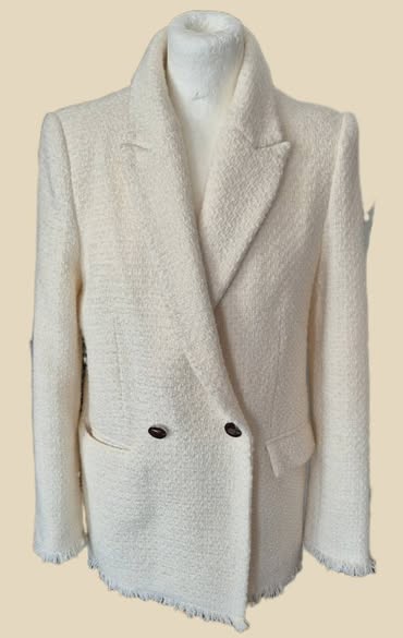 Blazer " Mango " Größe 38 in Offwhite 48% Baumwolle 5% Viscose