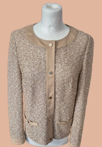Blazer " Basler " Größe 38 in Camel/Offwhite gemustert 96% Baumwolle