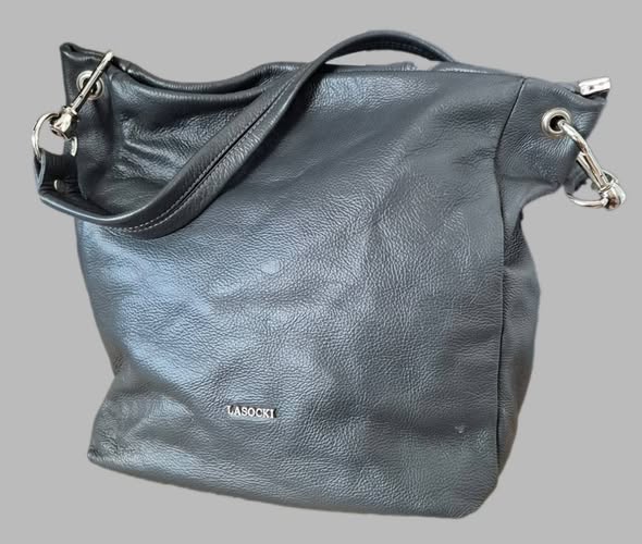 Tasche " Lasocki " in Anthrazitgrau/Leder Breite ca 39cm Höhe ca 34cm – Bild 2