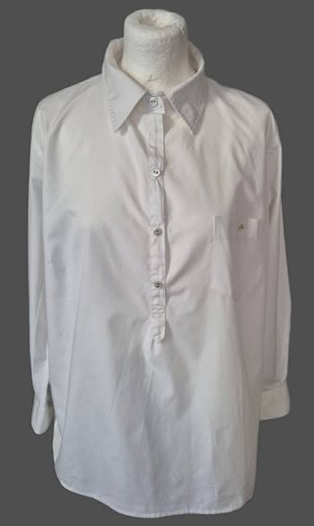 Bluse " Pollsiri " Größe 40/42 in Weiß Baumwolle