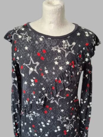 Shirt “ Rich & Royal “ Größe 36 in Anthrazitgrau/Rot/Weiß gemustert 100% Baumwolle