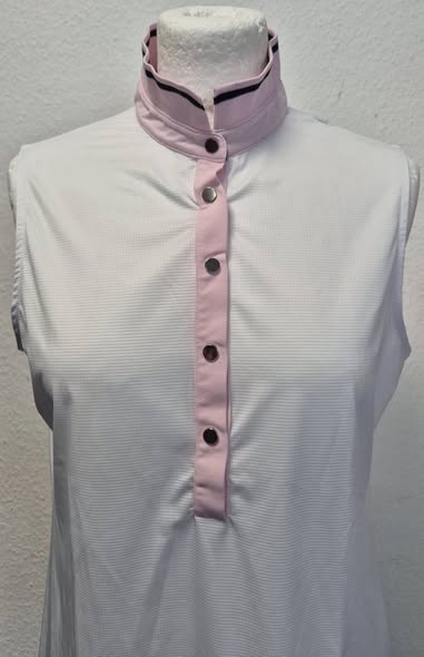 Poloshirt " Marie-Valois Paris " Größe 38 in Weiß/Rosa/Schwarz – Bild 2