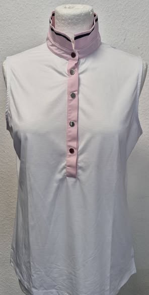 Poloshirt " Marie-Valois Paris " Größe 38 in Weiß/Rosa/Schwarz